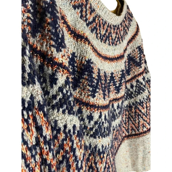 ANTHROPOLOGIE SLEEPING ON SNOW Fair Isle Wool Knit Poncho Sweater Size XS/S - Picture 11 of 11